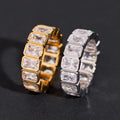 Bezel Setting Radiant Cut Ring Band Moissanite