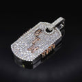 Custom Made Moissanite Dogtag Pendant With Initial Inside