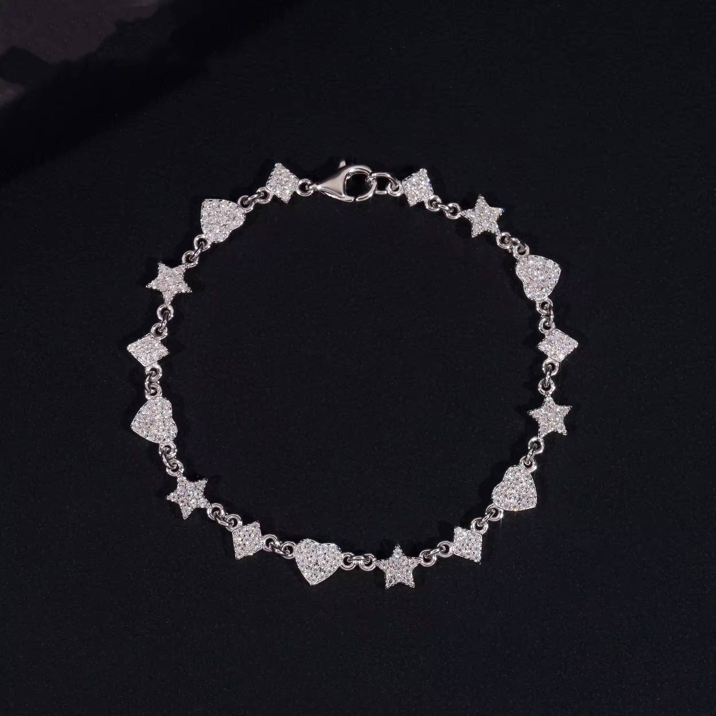 Women's Sterling Silver 925 Moissanite Bracelet Fashion Hip Hop Jewelry