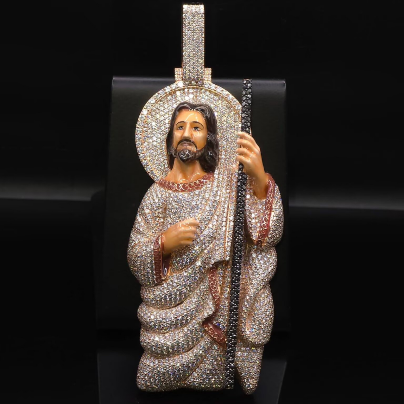 4inch Tall Full Iced Moissanite Diamond Chris Jesus Pendant