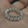 Platinum Lab Grown Diamond Heart Cut Eternity Ring Band 30 Pointer