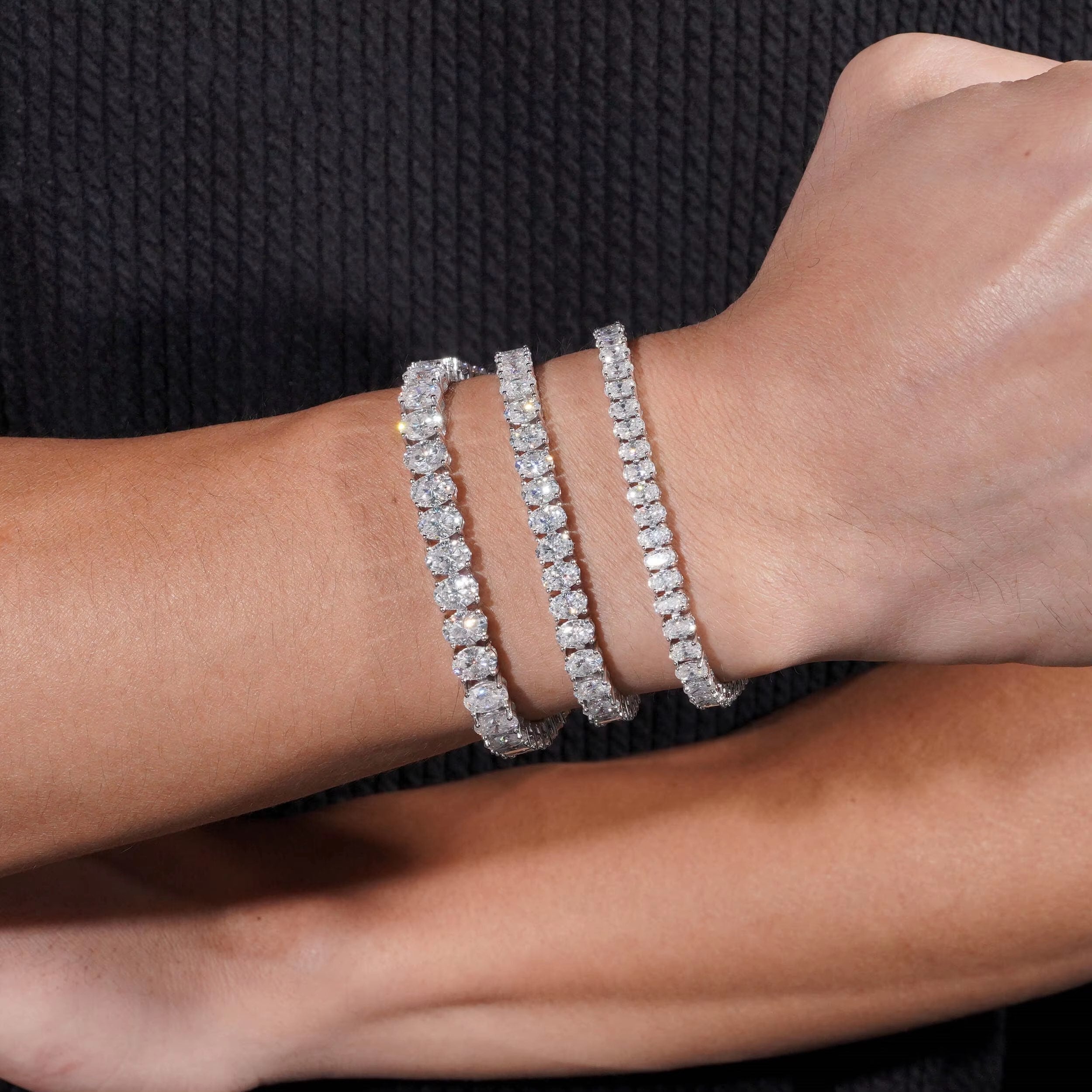 Oval Cut Moissanite Diamond Tennis Bracelet