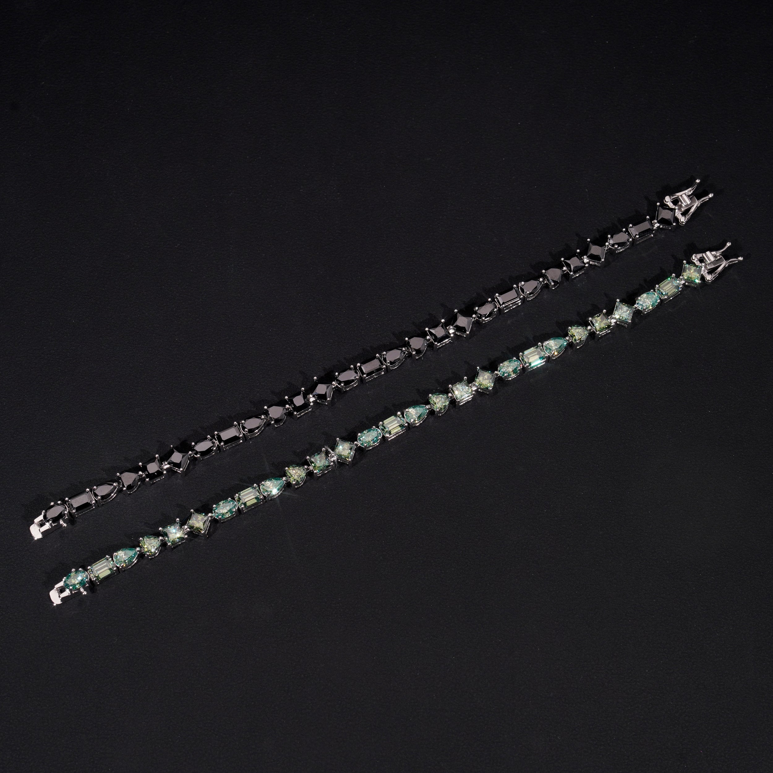 VVS Black And Tiffany Blue Moissanite Tennis Bracelet Sterling Silver For Men and Women