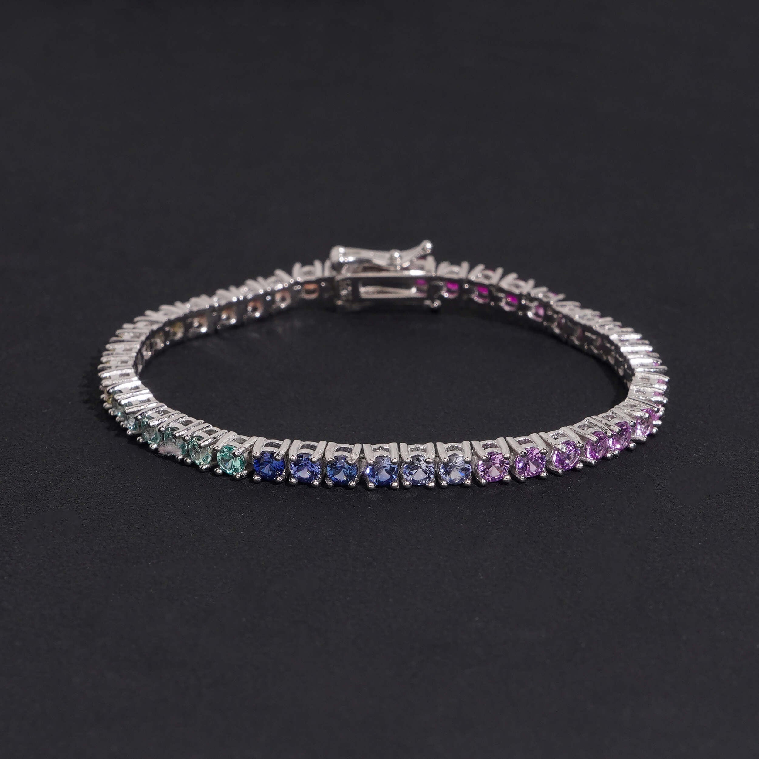 Valentines Gift Jewelry 3MM Lab Gemstone 3MM Tennis Bracelet