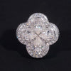 VVS Moissanite Clover Ring Solid Silver Men Fully Iced Out