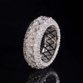 Princess Cut Eternity Ring Band Solid Silver Moissanite