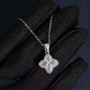 Blue Moissanite Clover Nekclace 18MM