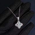 Blue Moissanite Clover Nekclace 18MM
