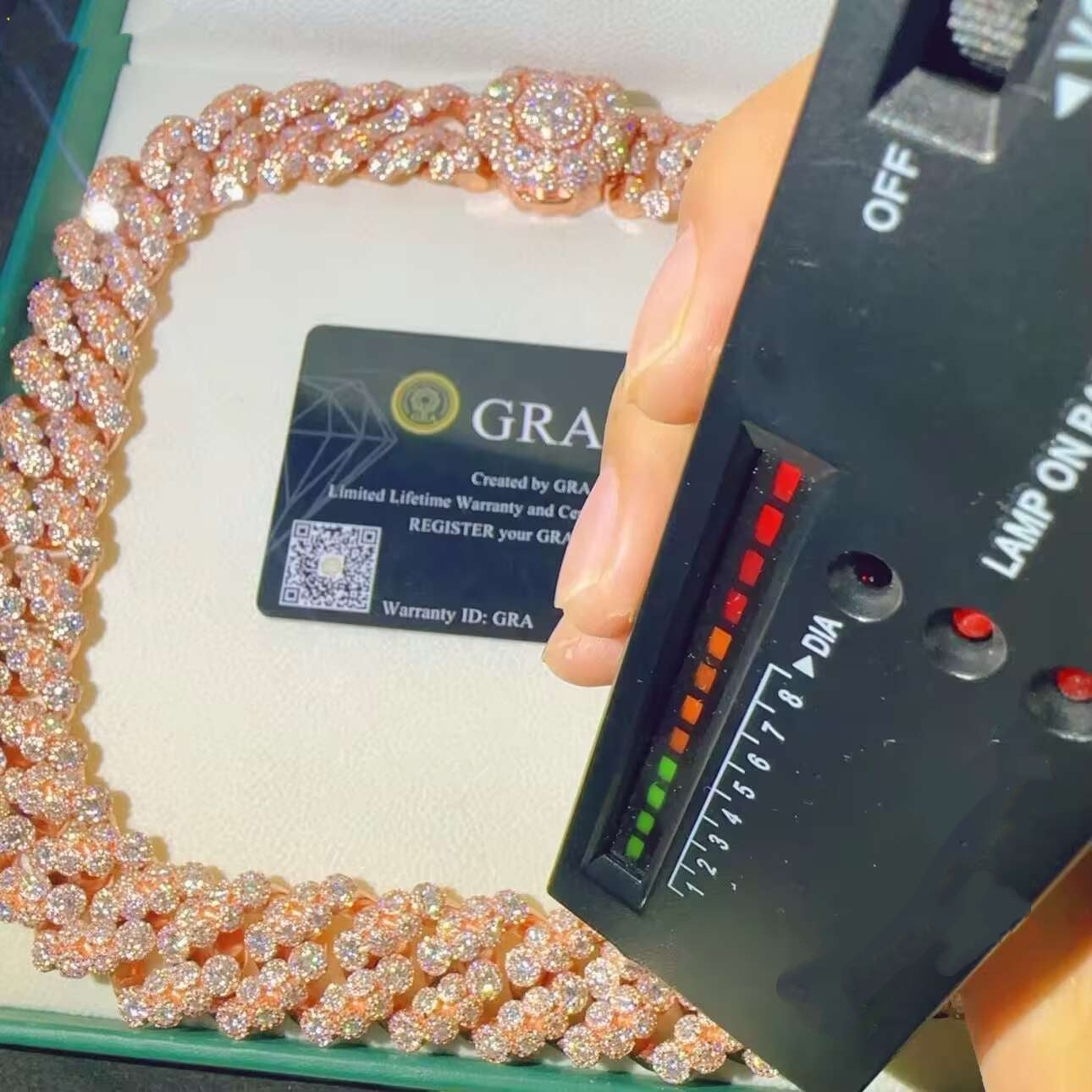 20MM Bezel Set Moissanite Cuban Chain Necklace Iced Out