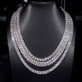 Solid Silver Side Iced 6.5MM Tennis Chain Moissanite Diamond
