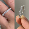 10K White Gold 3MM Moissanite Diamond Ring Band For Unisex