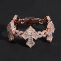Rose Gold Two Tone Cross Bracelet Infinity Link