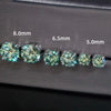 VVS Tiffany Blue Moissanite Stud Earrings Screw Back 0.5CT 1CT 2CT