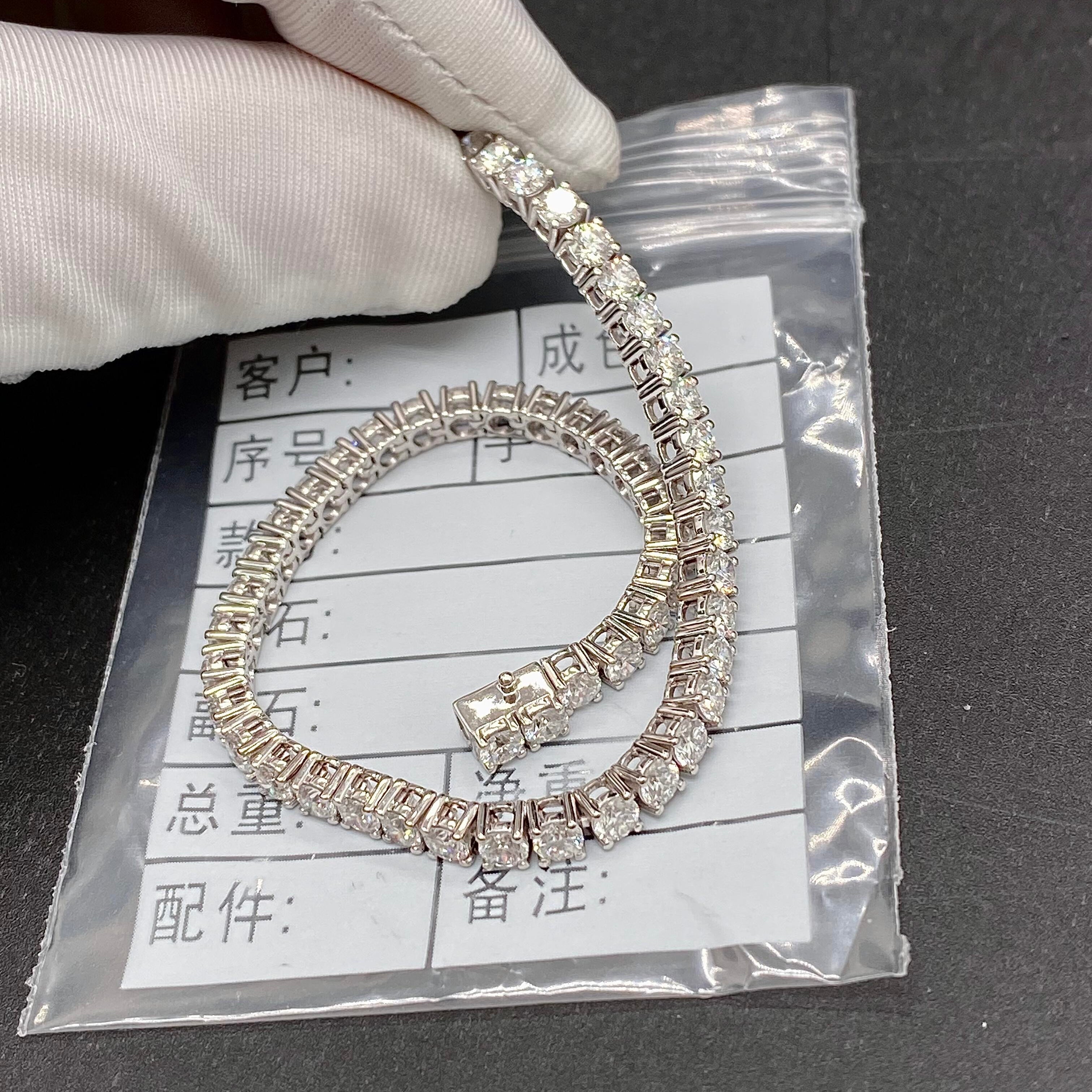 14k White Gold 3MM Lab Grown Diamond Tennis Bracelet