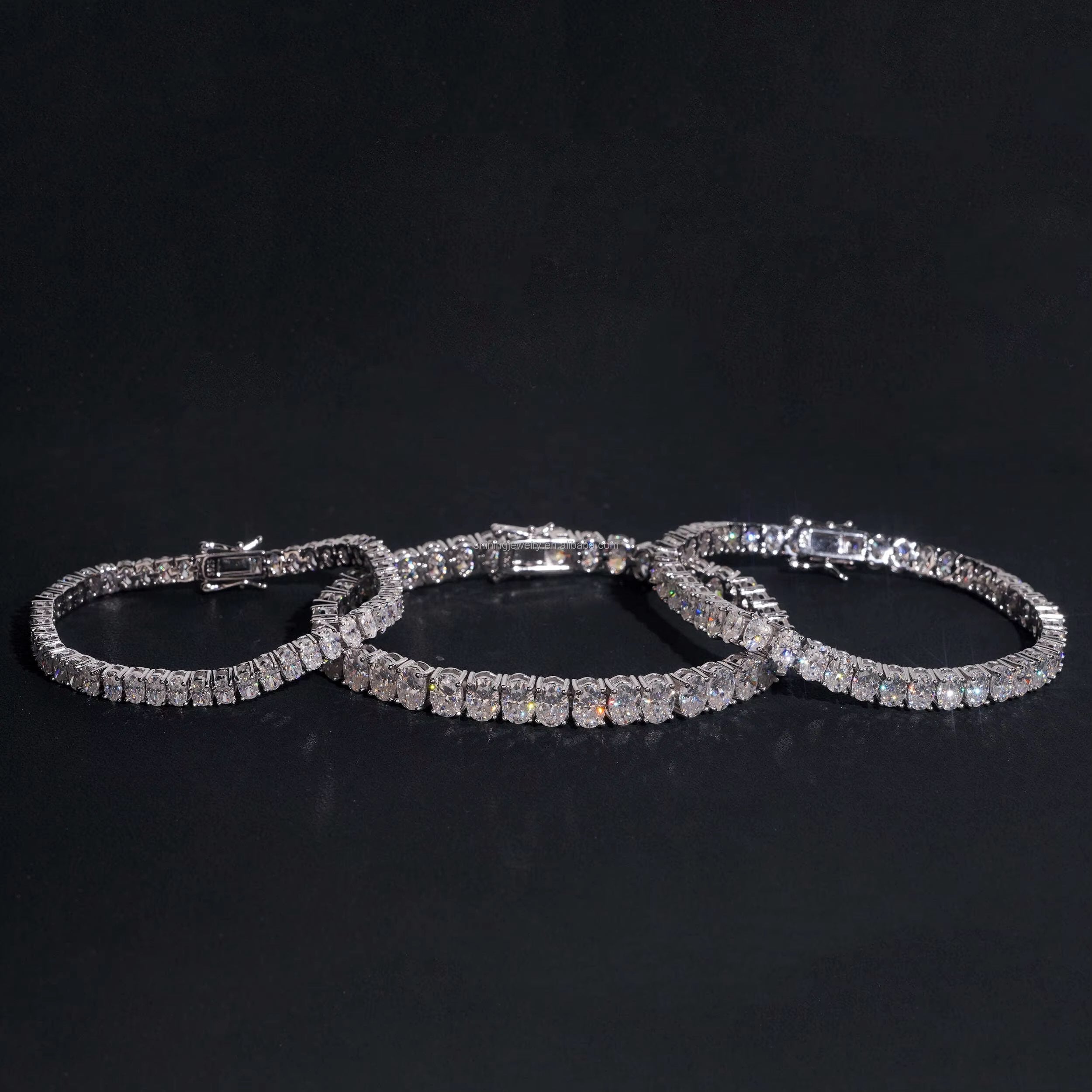 Oval Cut Moissanite Diamond Tennis Bracelet