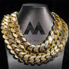 Hip hop jewelry featuring Miami Cuban Link 28MM 30MM thick heavy kilo chain 999 silver with 14K gold plated3