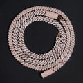 10MM 12MM Two Rows Iced Out Moissanite Diamond Cuban Link Chain Rose Gold Mix White Gold
