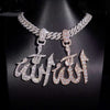 925 Silver Allah Symbol  Moissanite Diamond Pendant