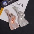 3.5inch Mosaic Setting Iced Out Virgin Mary Religious Pendant