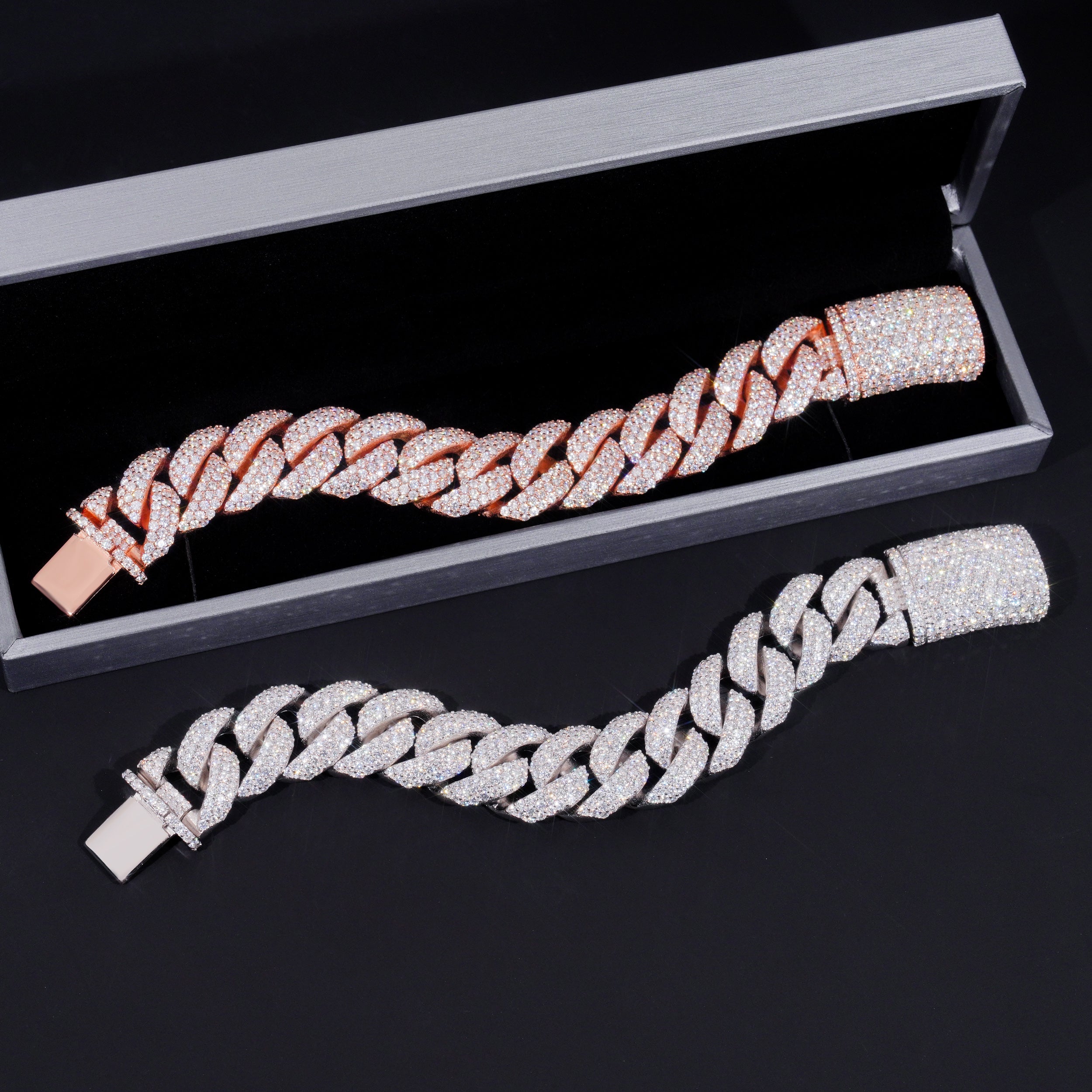 20MM Moissanite Iced Cuban Bracelet - Unisex Hip Hop Jewelry Accessory