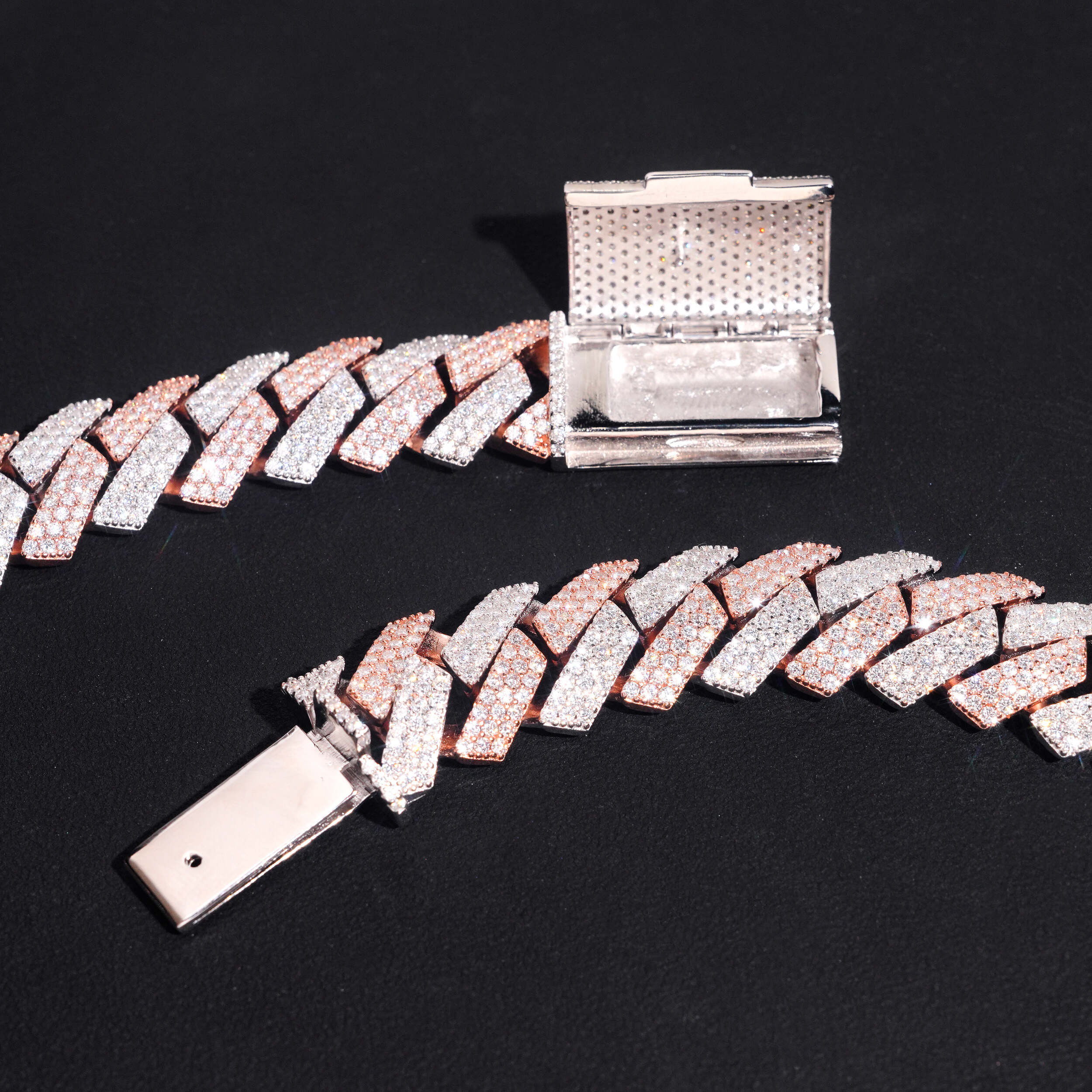 18MM Three Rows Iced Out VVS Moissanite Diamond Cuban Link Chain Necklace