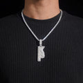 VVS Moissanite Silver 925 Custom Name Pendant Vertical Style Match 4MM Tennis Chain