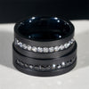 Black Gold Plated Stainless Steel 316L Moissanite Diamond Eternity Ring For Men