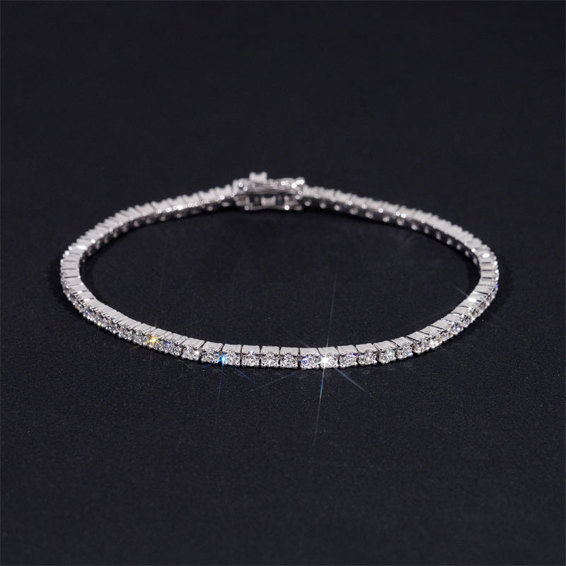 High Quality 10K 14K 18K Real Gold VVS Lab Diamond 2MM Tennis Bracelet