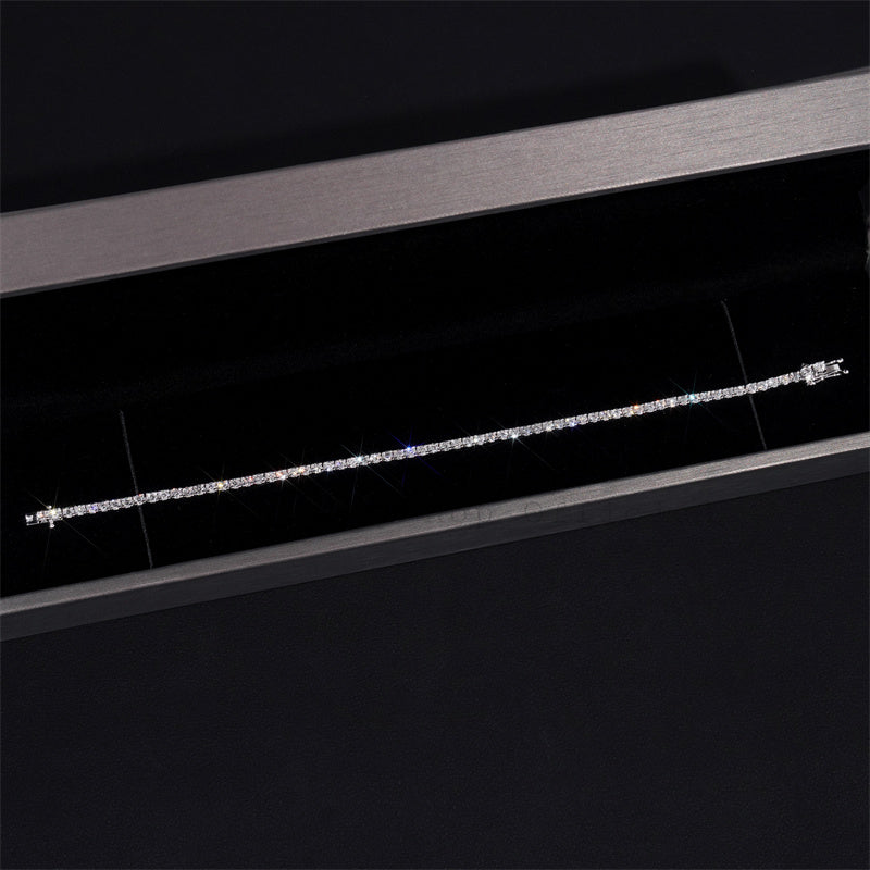 High Quality 10K 14K 18K Real Gold VVS Lab Diamond 2MM Tennis Bracelet