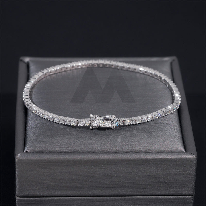 High Quality 10K 14K 18K Real Gold VVS Lab Diamond 2MM Tennis Bracelet