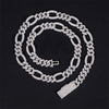 925 Sterling Silver 13MM Iced Out Figaro Link Chain VVS Moissanite Diamond Hip Hop Jewelry