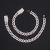 8MM Sterling Silver Lab Grown Diamond Cuban Link Bracelet For Men