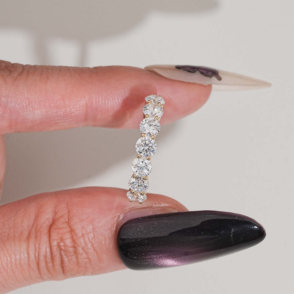 10k Solid Yellow Gold Lab Diamond Eternity Ring Band