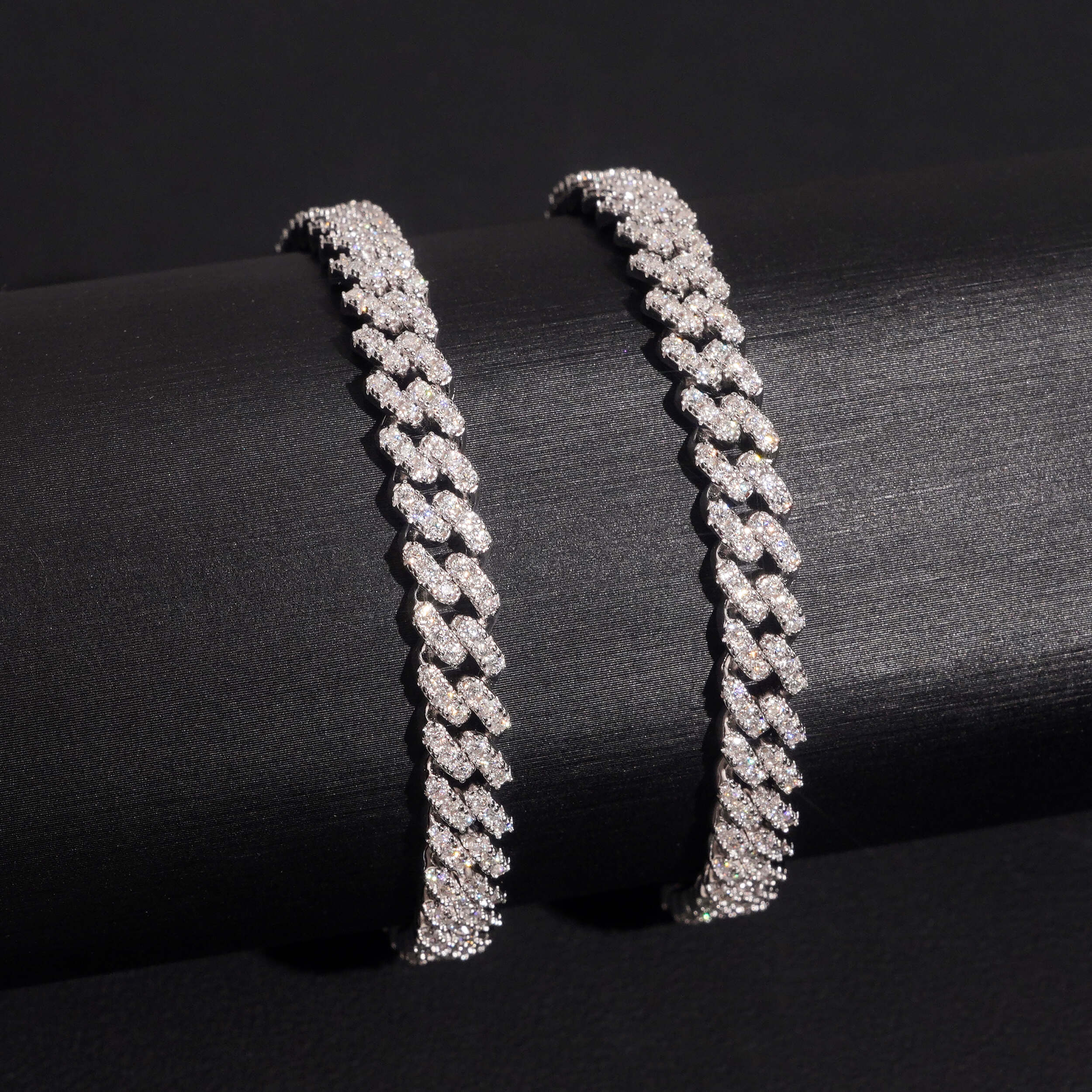 6MM Sterling Silver Lab Grown Diamond Cuban Link Bracelet