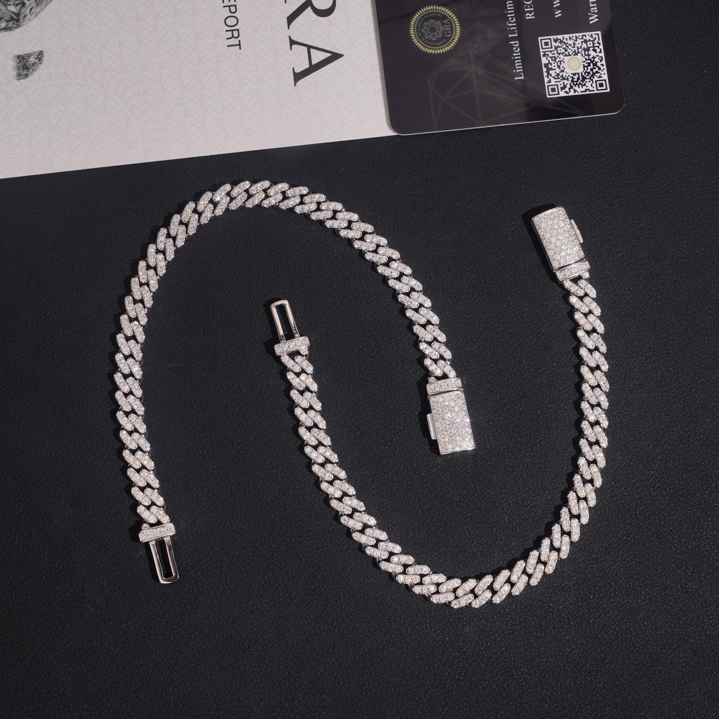 VVS Moissanite Diamond Cuban Bracelet Brass 6MM