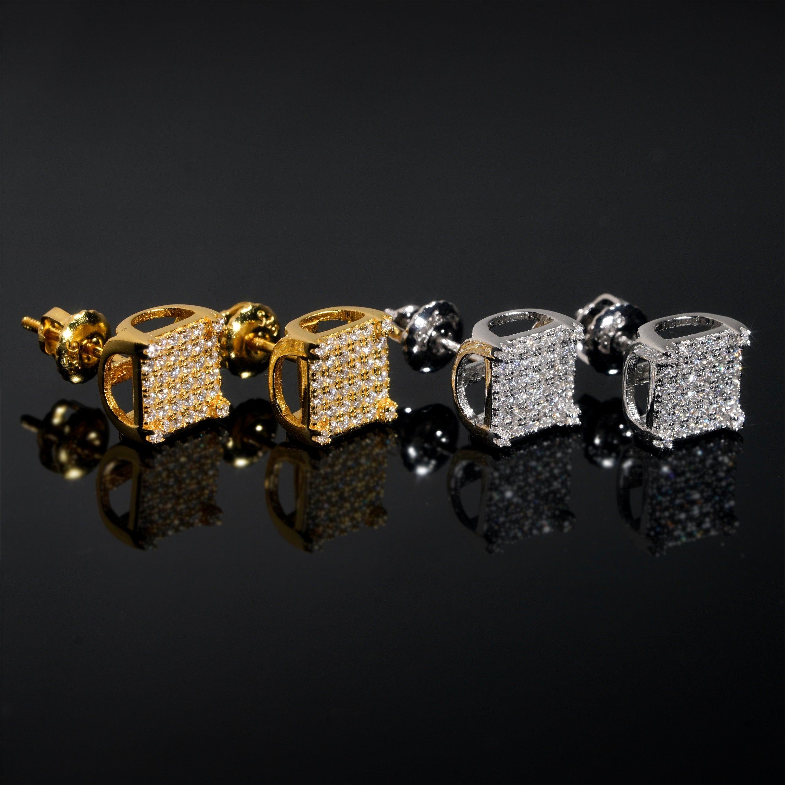 Iced Out Hip Hop Jewelry Men VVS Moissanite Diamond Stud Earrings