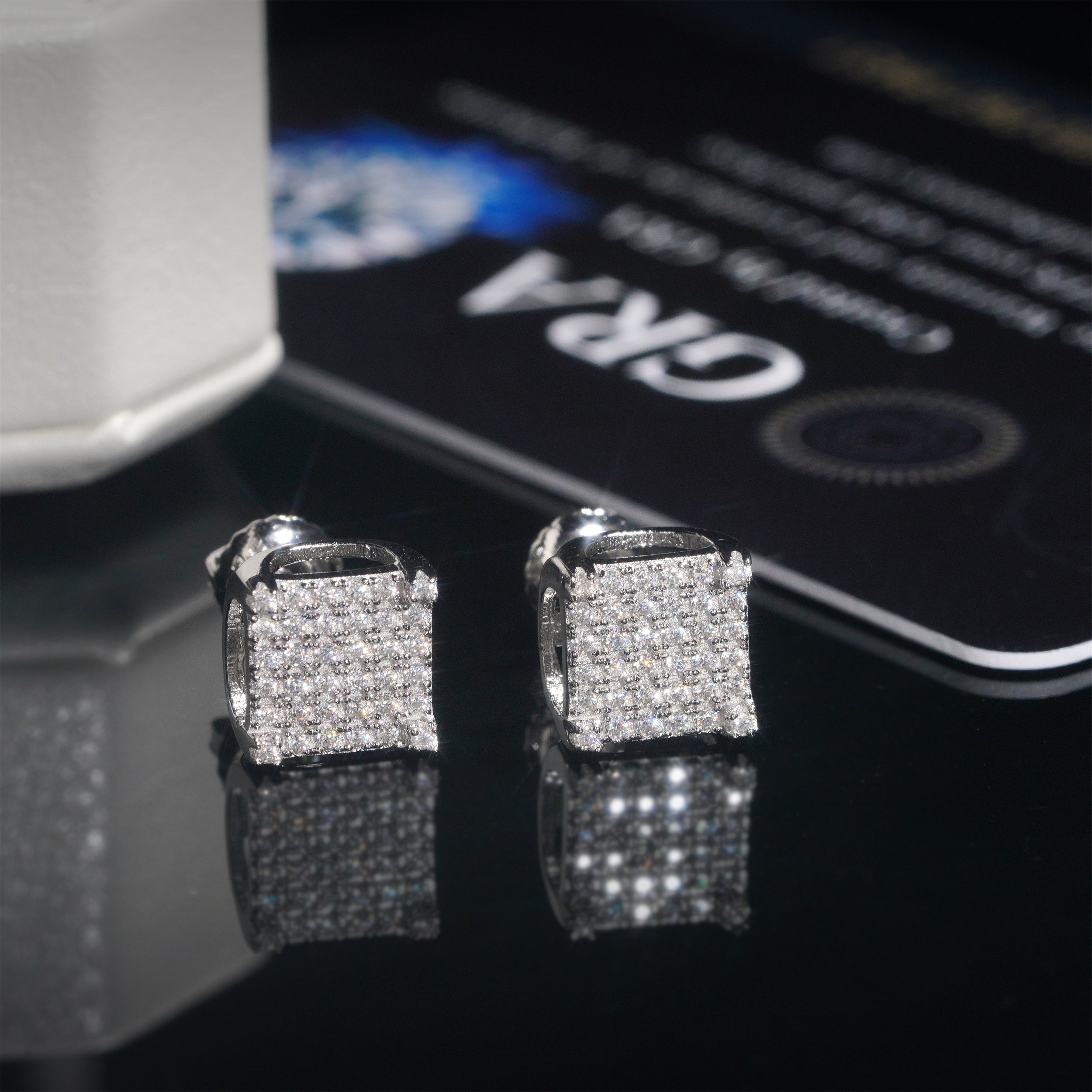 Iced Out Hip Hop Jewelry Men VVS Moissanite Diamond Stud Earrings