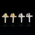 VVS Moissanite Diamond Cross Earrings Iced Out Hip Hop Jewelry Accessory