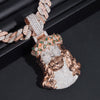 Rose Gold Two Tone Jesus Pendant With 13MM Cuban Link Chain VVS Moissanite