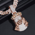 Rose Gold Two Tone Jesus Pendant With 13MM Cuban Link Chain VVS Moissanite