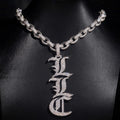 Vertical Letter Name Pendant Iced Out Moissanite Diamond