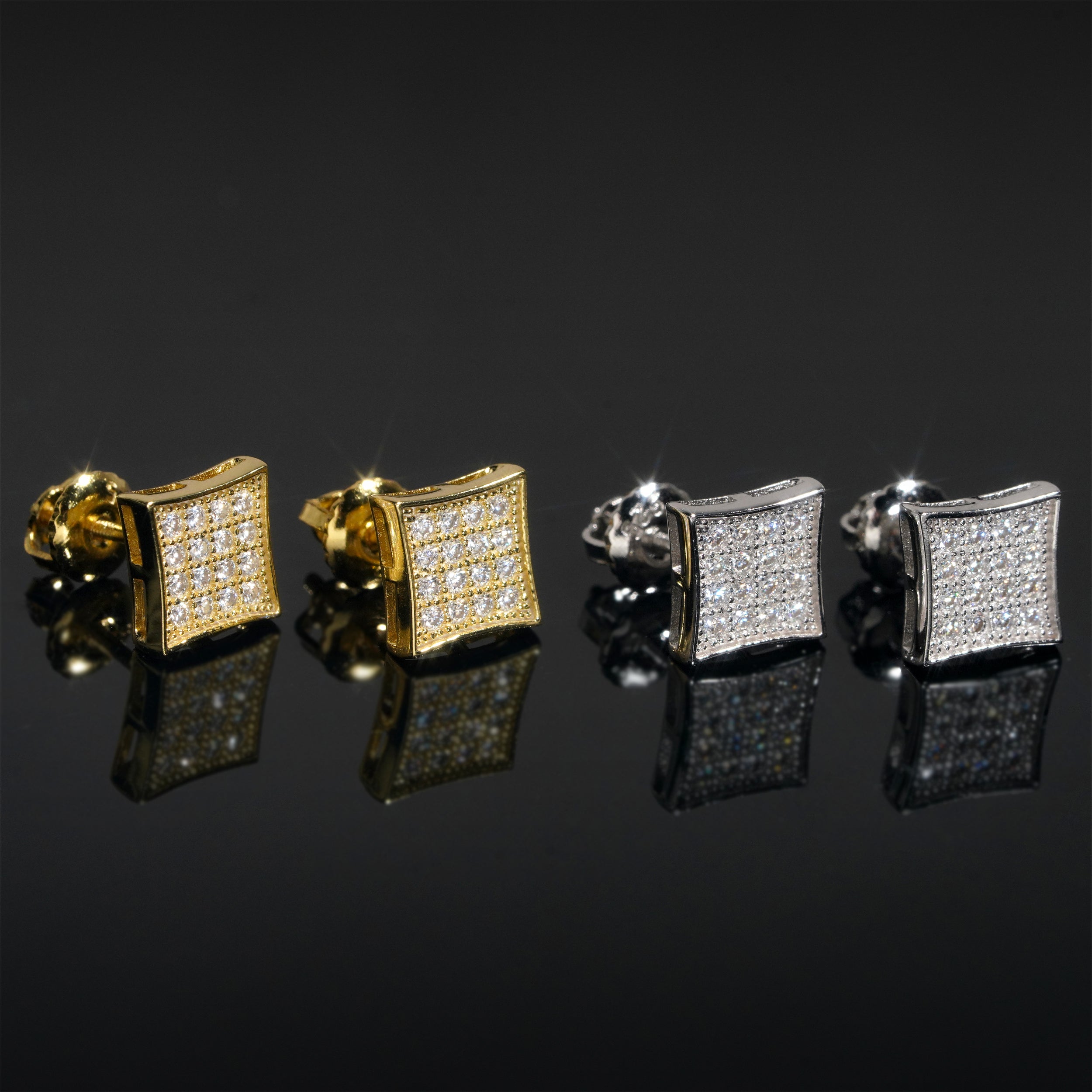 925 Silver Moissanite Diamond Kite Stud Earrings for Hip Hop Style