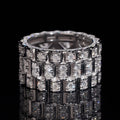925 Silver Jubilee Band Style Moissanite Diamond Ring