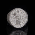 Solid Silver Dead Ghost Men Iced Out Moissanite Diamond Ring
