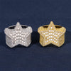 Baguette VVS Moissanite Star Ring For Men Hip Hop Jewelry Solid Silver