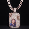 3.5inch Rose Gold Moissanite Diamond Rectangle Photo Memory Pendant