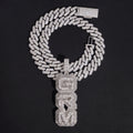Custom Made Fancy Cut Moissanite Diamond Vertical Name Pendant