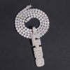 Iced Out Solid Silver VVS Moissanite Custom Made Vertical Name Pendant