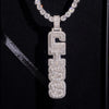 Iced Out Solid Silver VVS Moissanite Custom Made Vertical Name Pendant