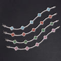 New Arrival Solid Silver Color Moissanite Clover Tennis Bracelet 3MM